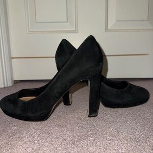Tahari Black Suede Heels